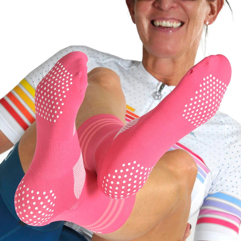 Fietssokken Roze Ademend Met Compressieband En Anti Slip 8andCounting 5 Fietssokken Roze Ademend Met Compressieband En Anti Slip 8andCounting - Afbeelding 3