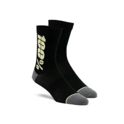 100% Rythym Sokken (merino) - Zwart/geel