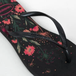 Havaianas Slippers Voor Dames Slim Floral Zwart -Mode Schoenen slippers voor dames slim floral zwart 4