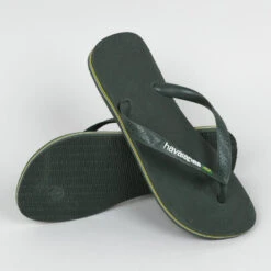 Havaianas Slippers Voor Heren Brasil Logo Olijfgroen -Mode Schoenen slippers voor heren brasil logo olijfgroen 3