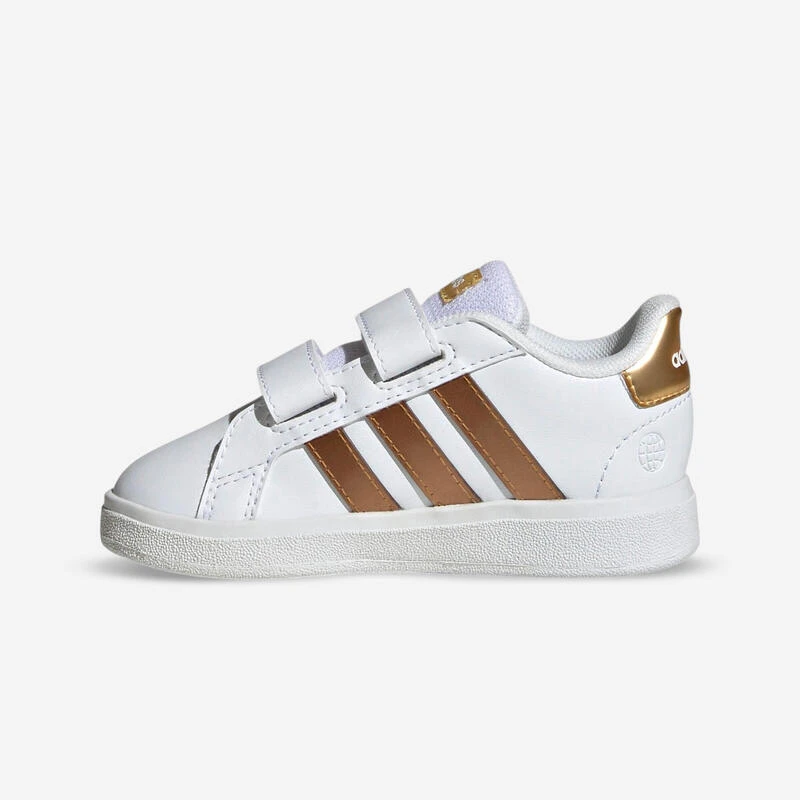 ADIDAS Sneakers Met Klittenband Voor Peuters Grand Court Wit Goud 4 ADIDAS Sneakers Met Klittenband Voor Peuters Grand Court Wit Goud - Afbeelding 2