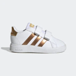 ADIDAS Sneakers Met Klittenband Voor Peuters Grand Court Wit Goud