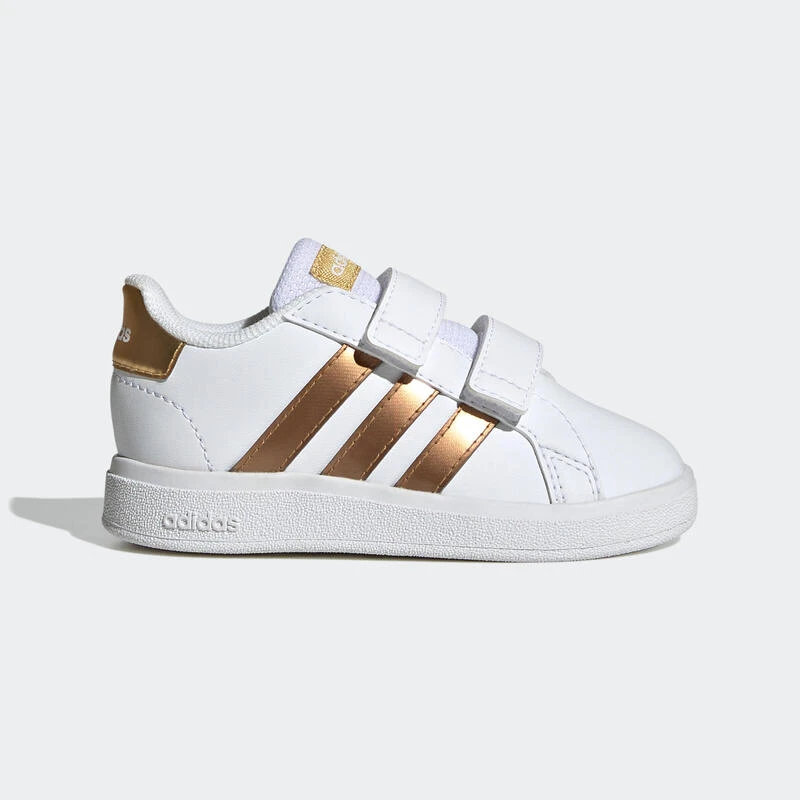 ADIDAS Sneakers Met Klittenband Voor Peuters Grand Court Wit Goud 3 ADIDAS Sneakers Met Klittenband Voor Peuters Grand Court Wit Goud