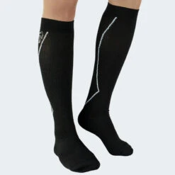 Sport Running Sokken Met Compressie | Knee Highs | Dames En Heren | Zwart -Mode Schoenen sport running sokken met compressie knee highs dames en heren zwart 1