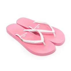 Vrouwen Braziliaanse Teenslippers Roze En Wit Met Antislipzool