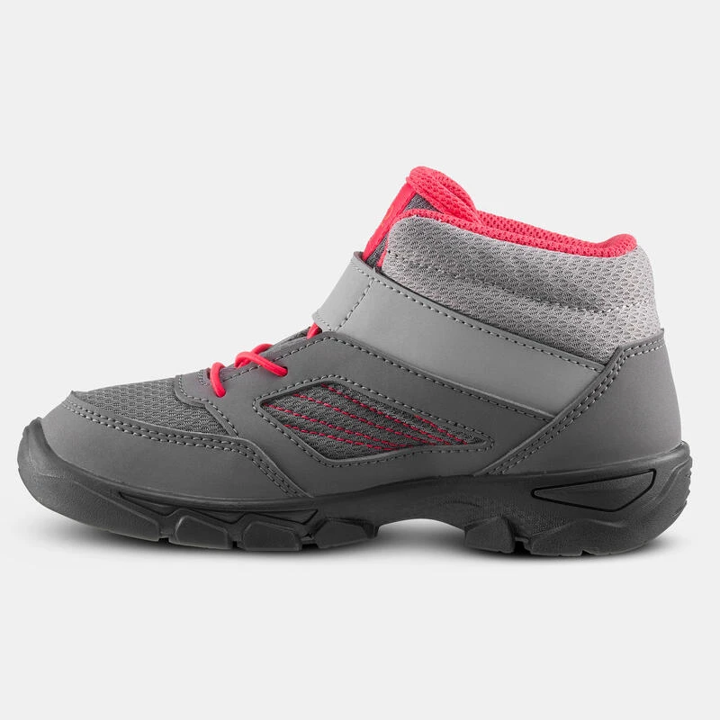 Quechua Wandelschoenen Voor Kinderen MH100 Mid Klittenband Grijs Roze 24 Tot 34 4 Quechua Wandelschoenen Voor Kinderen MH100 Mid Klittenband Grijs Roze 24 Tot 34 - Afbeelding 2