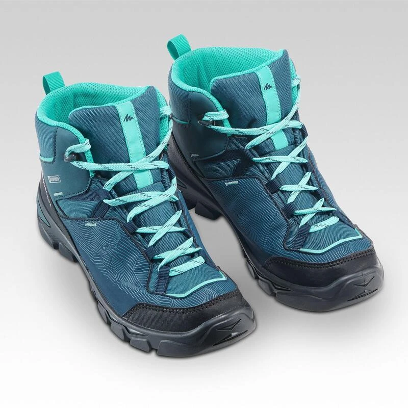 Quechua Waterdichte Halfhoge Wandelschoenen Voor Kinderen MH120 35 Tot 38 Turquoise 6 Quechua Waterdichte Halfhoge Wandelschoenen Voor Kinderen MH120 35 Tot 38 Turquoise - Afbeelding 4