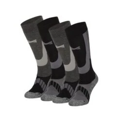 Xtreme Unisex Ski Sokken Zwart (4-PACK)